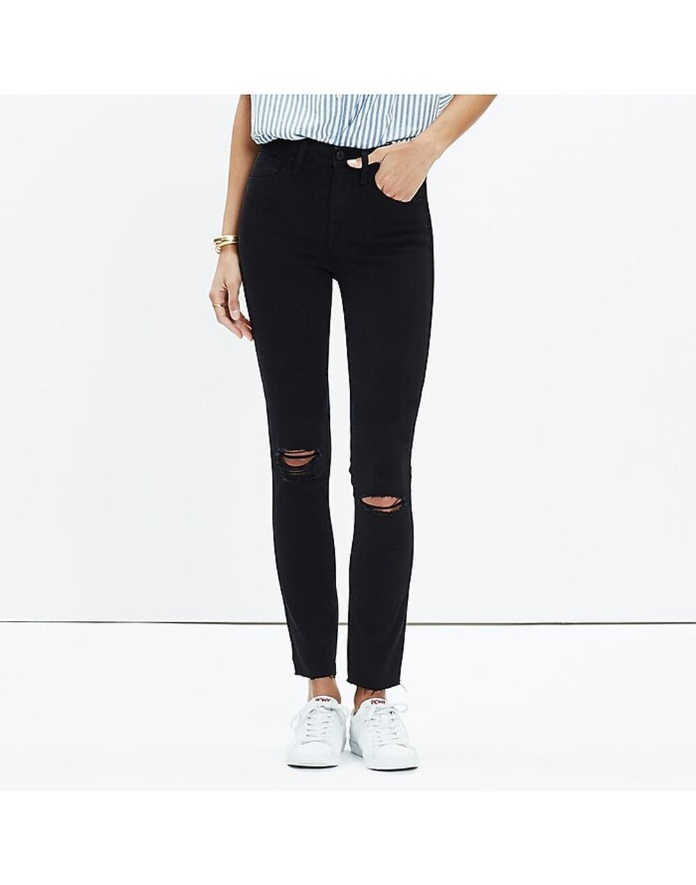 Madewell 10" High-Rise Skinny Jeans in Black Sea 25